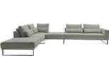 Ecksofa MUSTERRING, light, grau, B:308cm H:88cm T:290cm, 85% Polyester, 15% Viskose, Sofas, Ecksofa, mit Zwischenhocker, wahlweise mit Funktion und Kissen, Maße 290 x 308