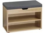 Schuhschrank KESPER "KESPER Schuhschrank mit Sitzkissen, FSC", braun (eichedekor), B:60cm H:45cm T:30cm, FSC-zertifizierter Holzwerkstoff, Schränke, Schuhschrank, mit Klappe / zusätzliches Stauraumfach
