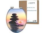 WC-Sitz SCHÜTTE "SUNSET DREAM", bunt (motiv), B:37,5cm H:5,5cm L:43,5cm, MDF - Mitteldichte Holzfaserplatte, WC-Sitze, Toilettendeckel, mit Absenkautomatik