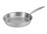 Bratpfanne RESTO KITCHENWARE "Crater Pfanne aus Tri-Ply (Edelstahl + Aluminium + Edelstahl) ofenfest", silber (silberfarben), H:5cm L:26cm Ø:24cm, Pfannen, Bratpfanne, Energieeinsparung 25% durch die dreilagige Basis
