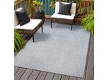 Teppich SANAT "Melissa 8000", grau (hellgrau), B:240cm H:10mm L:330cm, Kunstfaser, Teppiche, Teppich, Kurzflor, In -und Outdoor geeignet, Außenbereich, Wohnzimmer