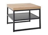Carryhome Couchtisch, Natur, Schwarz, Metall, Holzwerkstoff, quadratisch, eckig, 50x40x50 cm, Wohnzimmer, Wohnzimmertische, Couchtische