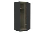 Hom`in Eckschrankkorpus System Unit, Anthrazit, Holzwerkstoff, 6,6 Fächer, 91.1x210x91.1 cm, Schlafzimmer, Kleiderschränke, Eckschränke