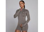 MP Damen Shape Seamless Zip-Through-Jacke - Dark Truffle - XL