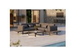Ambia Garden Loungegarnitur, Anthrazit, Grau, Metall, Glas, Textil, Füllung: Polyester,Schaumstoff, L-Form, 273x273 cm, Tisch mit Glasplatte, Loungemöbel, Gartenlounge-Sets