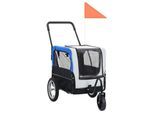 VidaXL 2-in-1 Fahrradanhänger und Buggy für Hunde grau