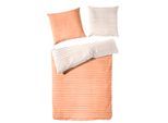 Wendebettwäsche PRIMERA "Perkal Bettwäsche", orange (orange, strei), B/L: 200cm x 200cm, 1 Stk., 2 Stk., Perkal, B/L: 80cm x 80cm & 80cm x 80cm, 3, Perkal, Obermaterial: 100% Baumwolle, Bettwäsche, Wendebettwäsche, glatte Oberfläche, perfekt für erholsame Nächte, atmungsaktiv