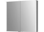 Spiegelschrank JOKEY "StyleAlu", silber (aluminium), B:80cm H:73,5cm T:16,5cm, Schränke, Spiegelschrank, Aluminium, 80cm breit