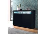 Highboard BORCHARDT MÖBEL "Santa Fé, Kommode mit moderner Rahmenoptik, Breite 107 cm", schwarz (schwarz matt mit perlstruktur), B:107cm H:89cm T:35cm, Holzwerkstoff, Sideboards, Highboard, Breite 107 cm