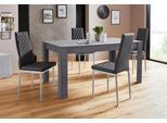 Essgruppe OTTO HOME "Lynn160/Brooke", grau (schieferfarben, schwarz), B:160cm, Sitzmöbel-Sets, Essgruppe, Tisch mit 4 Stühlen