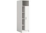 Mehrzweckschrank WELLTIME "FALAS, Höhe 195cm, 1 Tür, 1 Kleiderstange, 5 offene Fächer", weiß nb, B:50cm H:195cm T:68cm, Holzwerkstoff, Schränke, Mehrzweckschrank, Universalschrank, Wäscheschrank, Badezimmer, Hauswirtschaftsschrank