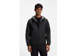 Regenjacke BOSS GREEN, Herren, Gr. XXL, schwarz001, Web, Obermaterial: 100% Polyester, unifarben, regular fit normal, hoch geschlossener Ausschnitt, elastischer Bund, Jacken Regenjacke, wasserabweisende Ausrüstung, Regular Fit, Ärmeltasche