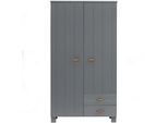 Garderobenschrank Dennis Dunkelgrau/Kupferfarben