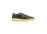 Blauer Zwarte Leren Heren Sneakers