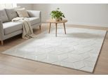 Teppich KAYOOM "Calma 225", weiß, B:80cm H:10mm L:150cm, Teppiche, Teppich, Kurzflor, 3-D Optik, Wohnzimmer