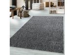 Teppich AYYILDIZ TEPPICHE "Nizza 1800 Kurzflorteppich", grau, B:140cm H:6mm L:200cm, Polypropylen, Teppiche, Teppich, pflegeleicht, leicht melierter Kurzflor, ringsum gekettelt, Wohnzimmer