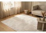 Teppich KAYOOM "Calma 125", weiß, B:160cm H:10mm L:220cm, Teppiche, Teppich, Kurzflor, 3-D Optik, Wohnzimmer