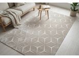 Teppich KAYOOM "Calma 225", beige, B:200cm H:10mm L:290cm, Teppiche, Teppich, Kurzflor, 3-D Optik, Wohnzimmer