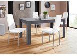 Essgruppe OTTO HOME "Lynn160/Brooke", weiß (schieferfarben, weiß), B:160cm, Sitzmöbel-Sets, Essgruppe, Tisch mit 4 Stühlen