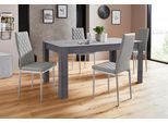 Essgruppe OTTO HOME "Lynn160/Brooke", grau (schieferfarben, grau), B:160cm, Sitzmöbel-Sets, Essgruppe, Tisch mit 4 Stühlen