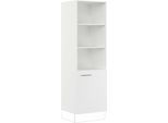 Seitenschrank IMPULS KÜCHEN "Valencia & Tirana", Breite/Höhe: 60/190,7 cm", weiß, B:60cm H:190,7cm T:57,6cm, Dekorfolie, Holzwerkstoff, Schränke, Seitenschrank, vormontiert, mit Drehtür, mit verstellbaren Fachböden