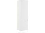Seitenschrank IMPULS KÜCHEN "Valencia & Tirana", Breite/Höhe: 60/205,1 cm, mit Kleiderstange", weiß, B:60cm H:205,1cm T:57,6cm, Dekorfolie, Holzwerkstoff, Schränke, Seitenschrank, vormontiert, mit Drehtür, mit Innenschubkästen