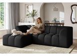 Ecksofa OTTO HOME "TUURE L-Form, Verlässliche Qualität, moderne Steppung, Breite 255cm", schwarz, B:255cm H:81cm T:177cm, 100% Polyester, Sofas, Ecksofa, Bubble Optik, moderne Steppung, hoher Sitzkomfort, Wellenunterfederung