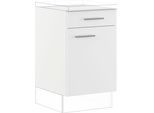Unterschrank IMPULS KÜCHEN "Valencia & Tirana", in drei Breiten, Höhe: 72,3 cm, mit Soft-Close", weiß, B:50cm H:72,3cm T:57,6cm, Dekorfolie, Holzwerkstoff, Schränke, Unterschrank, vormontiert, mit Schubkasten und einem Einlegeboden hinter der Tür