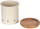 Vorratsdose WENKO "Modell Aria", beige (creme, natur), H:15cm Ø:13,5cm, Holz, Metall, Lebensmittelaufbewahrungsbehälter, Vorratsdose, Aufbewahrungsdosen für Lebensmittel mit Deckel & Luftlöchern, 1,6 L