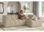 Ecksofa OTTO HOME "TUURE L-Form, Verlässliche Qualität, moderne Steppung, Breite 255cm", grau (taupe), B:255cm H:81cm T:177cm, 100% Polyester, Sofas, Ecksofa, Bubble Optik, moderne Steppung, hoher Sitzkomfort, Wellenunterfederung
