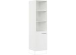 Seitenschrank IMPULS KÜCHEN "Valencia & Tirana", Breite/Höhe: 50/190,7 cm", weiß, B:50cm H:190,7cm T:57,6cm, Dekorfolie, Holzwerkstoff, Schränke, Seitenschrank, vormontiert, mit Drehtür, mit verstellbaren Fachböden
