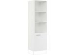 Seitenschrank IMPULS KÜCHEN "Valencia & Tirana", Breite/Höhe: 60/205,1 cm", weiß, B:60cm H:205,1cm T:57,6cm, Dekorfolie, Holzwerkstoff, Schränke, Seitenschrank, vormontiert, mit Drehtür, mit verstellbaren Fachböden