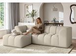 Ecksofa OTTO HOME "TUURE L-Form, Verlässliche Qualität, moderne Steppung, Breite 255cm", beige (hellbeige), B:255cm H:81cm T:177cm, 100% Polyester, Sofas, Ecksofa, Bubble Optik, moderne Steppung, hoher Sitzkomfort, Wellenunterfederung