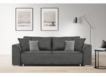 3-Sitzer OTTO HOME "BEATRICE, B: 250 cm - wahlweise mit Bettfunktion", grau (anthrazit), B:250cm H:92cm T:107cm, Sofas, 3-Sitzer, u. Bettkasten, incl. 2 Zierkissen