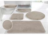 Badematte OTTO HOME "Rabbit Badematten, Badvorleger, Badezimmer Teppich" Gr. 3, grau (taupe), H:30mm, Polyester, Badematten, Badematte, Kaninchenfell-Haptik, Badteppich, rechteckig, rund & als 3-tlg. Set