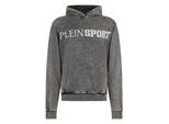 Sweatshirt PLEIN SPORT "Washed Hoodie Crackle Scratch", Herren, Gr. XXL, 02, schwarz, Stoff: 100% Baumwolle, Sweatshirts Sweatshirt