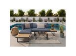 Ambia Garden Loungegarnitur Teakholz, Dunkelgrau, Teak, Holz, Metall, Teakholz, Hartholz, 56x70x60 cm, wetterbeständig, Loungemöbel, Gartenlounge-Sets
