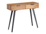 Mid.you , Akaziefarben , Metall , Akazie , massiv , 2 Schublade(n) Schubladen , rechteckig , 90x78x36 cm , FSC MIX , Stauraum , Kleinmöbel, Konsolentische