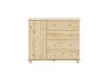 Mid.you , Naturfarben , Holz , Kiefer,Kiefer , massiv,massiv , 1 Fächer , 4 Schublade(n) Schubladen , 121x102x43 cm ,