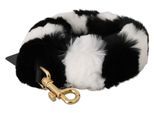 Dolce & Gabbana Black White Lapin Fur Accessoire schouder damesriem