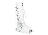 New Rock M-272-C69 Kniehohe Gothic-Stiefel aus weißem Leder
