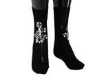 Dolce & Gabbana schwarze gestrickte Floral-Kristallsocken