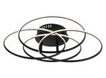 GLOBO LIGHTING Deckenleuchte "KOMBOS", schwarz matt, Ø 51,5cm H: 11,4cm, 1 Stk., Leuchten, Deckenlampe Wohnzimmer-Leuchte Schlafzimmer-Leuchte Flur Küche, Deckenleuchte