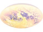 GLOBO LIGHTING Deckenleuchte "GAIA", bunt (weiß), Ø 35cm H: 10cm, 1 Stk., Leuchten, Deckenlampe Wohnzimmer-Leuchte Schlafzimmer-Leuchte Flur Küche, Deckenleuchte