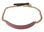 Dolce & Gabbana Roze lederen goudketen Accessoire schouder damesriem