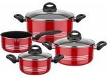 Topf-Set GSW "Milano color", rot, Töpfe, extra starker FerroThermBoden, Induktion