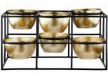 Teelichthalter CASABLANCA BY GILDE "6er Teelichtleuchter Frame, H.14 cm", gold (goldfarben), B:27cm H:14cm T:18cm, Metall, Kerzenhalter, Teelichthalter