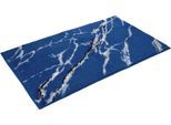 Badematte VOSSEN "»Marble«", blau (tiefblau), H:16mm, Polyacryl, Badematten, Badematte