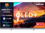 PHILIPS OLED-Fernseher "77OLED910/12", Energieeffizienz: F (A-G), grau, 77 ″, Fernseher, Ambilight, P5 AI, Bowers & Wilkins Sound, Dolby Vision, Gaming