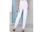 Dehnbund-Hose CLASSIC BASICS, Damen, Gr. 24, Kurzgrößen, weiß, 100% Polyester, unifarben, lang, Hosen